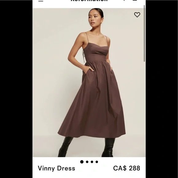 NWT Reformation Vinny Dress cafe - Picture 2 of 8